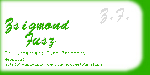 zsigmond fusz business card